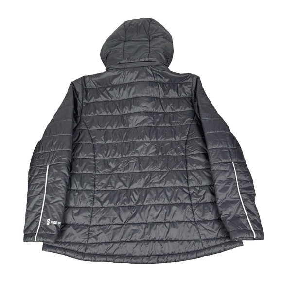 Y2K Free Country Black Down Puffer Jacket Women's XL Quilted Warm - Picture 3 of 8